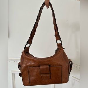 Vintage Banana Republic Brown Leather Hobo Purse Y2K Shoulder Bag